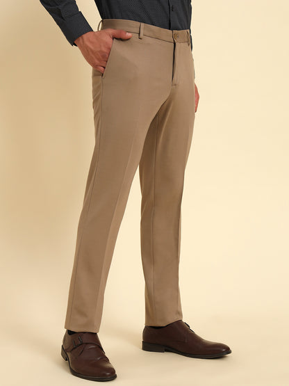 Formal Trouser for Men | Breathable & Soft with Color Fastness Regular Fit Rayon Fabric Solid Pattern Hook & Eye Closure