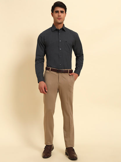 Formal Trouser for Men | Breathable & Soft with Color Fastness Regular Fit Rayon Fabric Solid Pattern Hook & Eye Closure