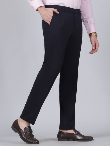 Formal Trouser for Men | Breathable & Soft with Color Fastness Regular Fit Rayon Fabric Solid Pattern Hook & Eye Closure