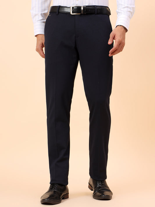Formal Trousers for Men l Breathable & Soft with Color Fastness Regular Fit Spandex Fabric Solid Pattern Button Closure