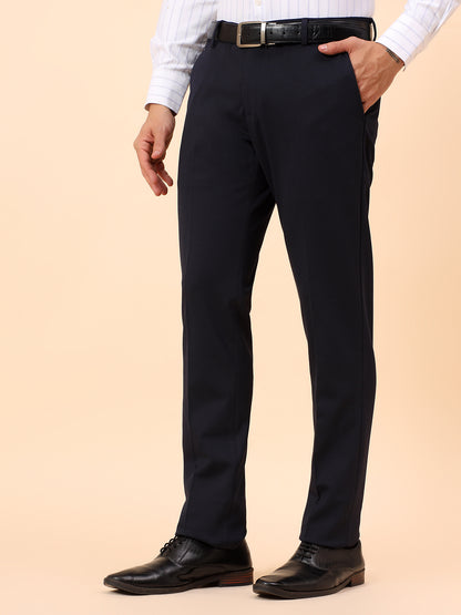 Formal Trousers for Men l Breathable & Soft with Color Fastness Regular Fit Spandex Fabric Solid Pattern Button Closure