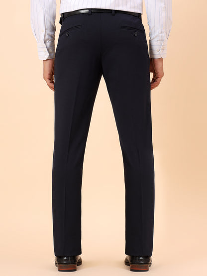 Formal Trousers for Men l Breathable & Soft with Color Fastness Regular Fit Spandex Fabric Solid Pattern Button Closure