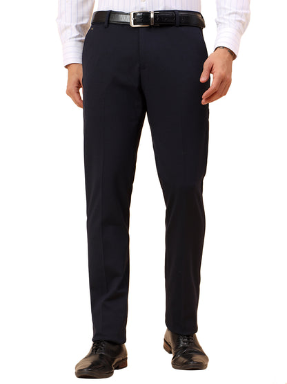 Formal Trousers for Men l Breathable & Soft with Color Fastness Regular Fit Spandex Fabric Solid Pattern Button Closure