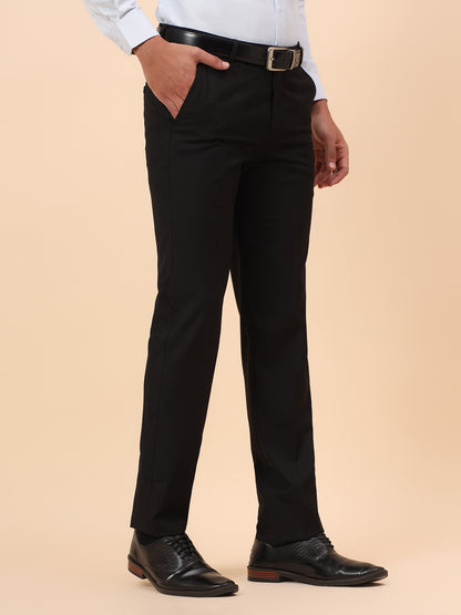 Formal Trousers for Men l Breathable & Soft with Color Fastness Regular Fit Terry Rayon Fabric Solid Pattern Hook & Eye Closure