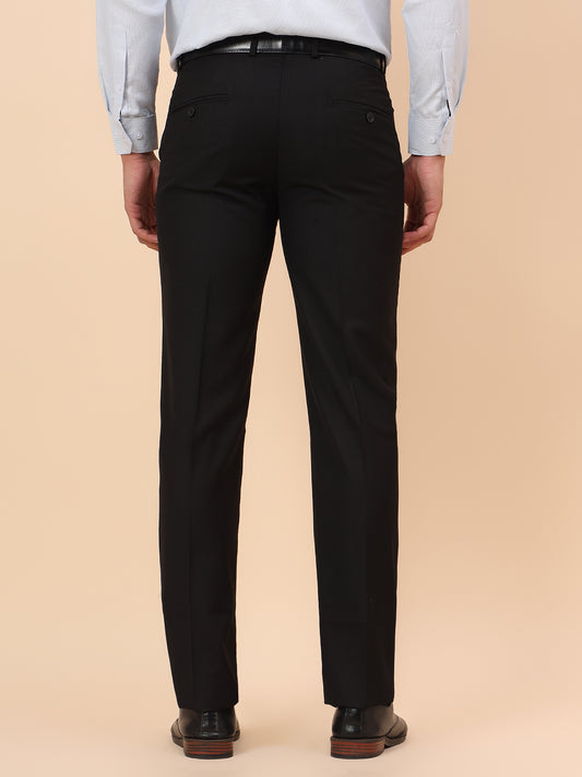 Formal Trousers for Men l Breathable & Soft with Color Fastness Regular Fit Terry Rayon Fabric Solid Pattern Hook & Eye Closure