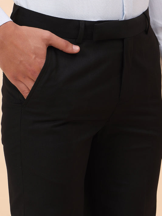 Formal Trousers for Men l Breathable & Soft with Color Fastness Regular Fit Terry Rayon Fabric Solid Pattern Hook & Eye Closure