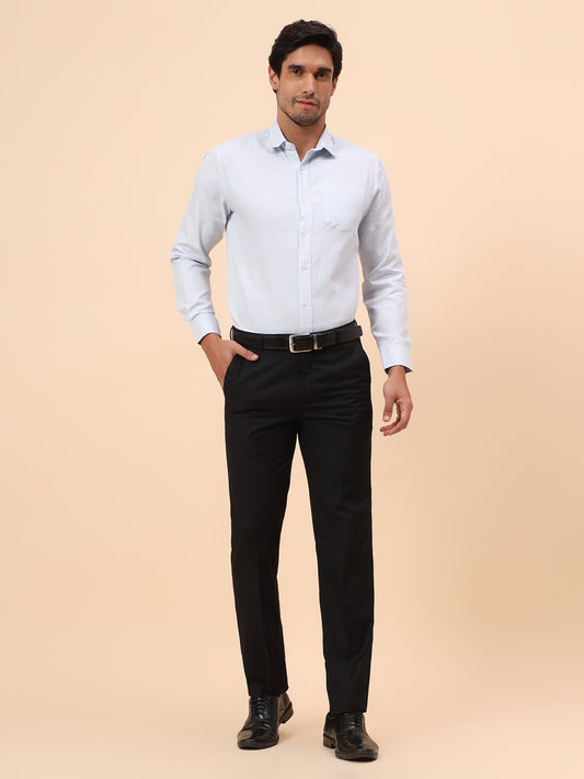 Formal Trousers for Men l Breathable & Soft with Color Fastness Regular Fit Terry Rayon Fabric Solid Pattern Hook & Eye Closure