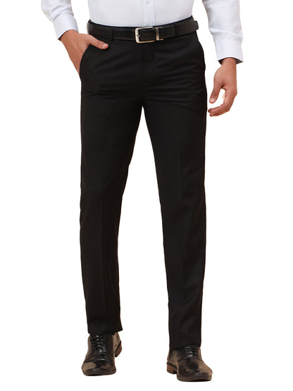 Formal Trousers for Men l Breathable & Soft with Color Fastness Regular Fit Terry Rayon Fabric Solid Pattern Hook & Eye Closure