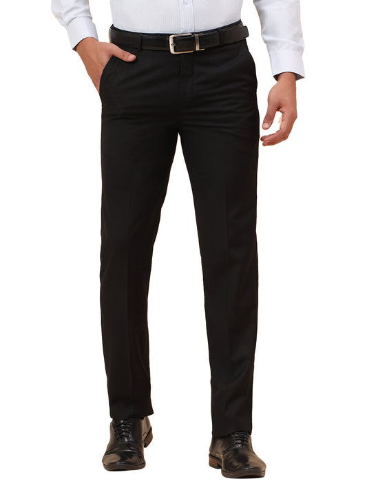 Formal Trousers for Men l Breathable & Soft with Color Fastness Regular Fit Terry Rayon Fabric Solid Pattern Hook & Eye Closure