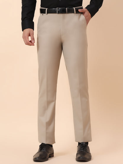 Formal Trouser for Men | Breathable & Soft with Color Fastness Regular Fit Terry Rayon Fabric Solid Pattern Hook & Bar Closure