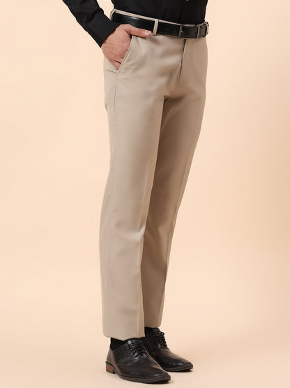 Formal Trouser for Men | Breathable & Soft with Color Fastness Regular Fit Terry Rayon Fabric Solid Pattern Hook & Bar Closure