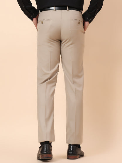 Formal Trouser for Men | Breathable & Soft with Color Fastness Regular Fit Terry Rayon Fabric Solid Pattern Hook & Bar Closure