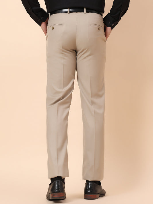 Formal Trouser for Men | Breathable & Soft with Color Fastness Regular Fit Terry Rayon Fabric Solid Pattern Hook & Bar Closure
