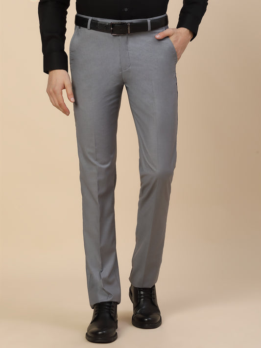 Formal Trouser for Men | Breathable & Soft with Color Fastness Regular Fit Terry Rayon Fabric Solid Pattern Hook & Bar Closure