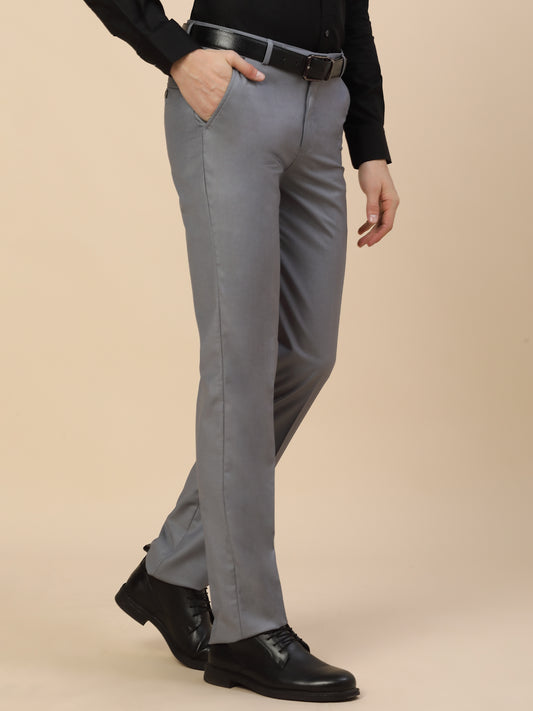Formal Trouser for Men | Breathable & Soft with Color Fastness Regular Fit Terry Rayon Fabric Solid Pattern Hook & Bar Closure