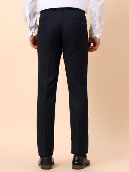 Formal Trouser for Men | Breathable & Soft with Color Fastness Regular Fit Terry Rayon Fabric Solid Pattern Hook & Bar Closure
