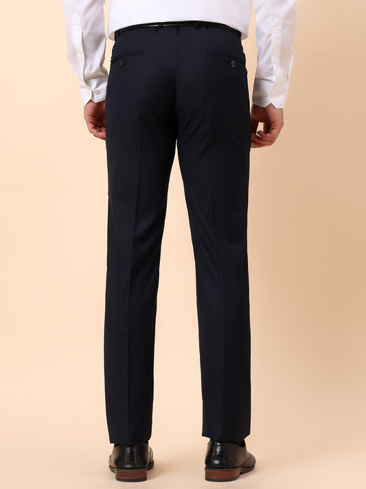 Formal Trouser for Men | Breathable & Soft with Color Fastness Regular Fit Terry Rayon Fabric Solid Pattern Hook & Bar Closure