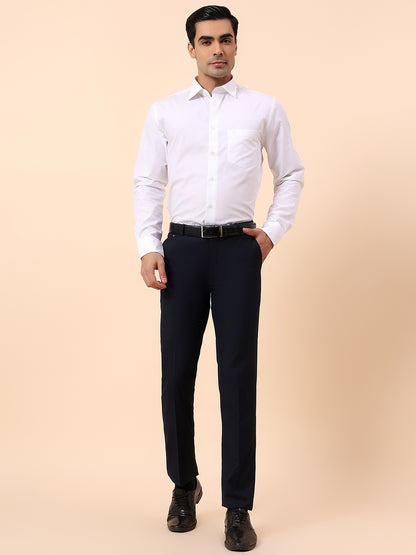 Formal Trouser for Men | Breathable & Soft with Color Fastness Regular Fit Terry Rayon Fabric Solid Pattern Hook & Bar Closure