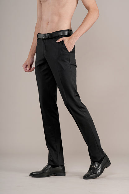 Formal Trouser for Men | Breathable & Soft with Color Fastness Regular Fit Rayon Fabric Self Design Pattern Hook & Eye Closure