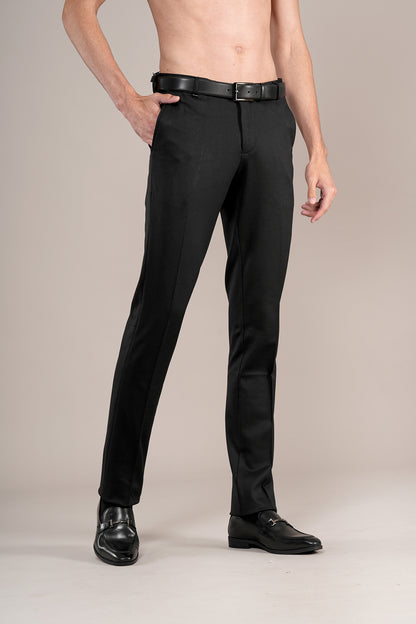 Formal Trouser for Men | Breathable & Soft with Color Fastness Regular Fit Rayon Fabric Self Design Pattern Hook & Eye Closure