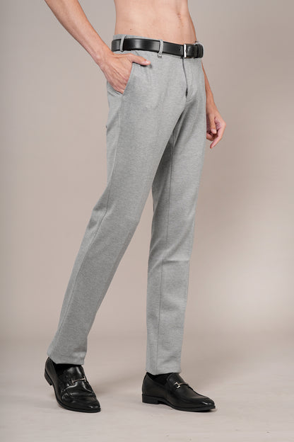 Formal Trouser for Men | Breathable & Soft with Color Fastness Regular Fit Rayon Fabric Self Design Pattern Hook & Eye Closure