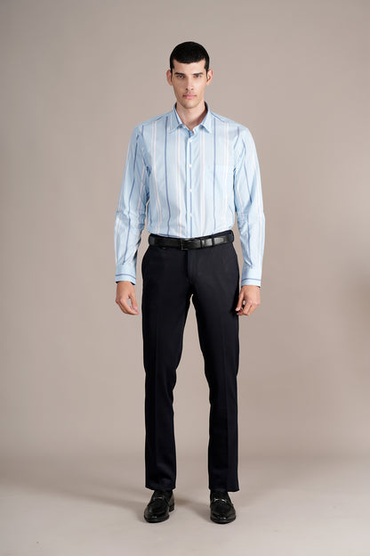 Formal Trouser for Men | Breathable & Soft with Color Fastness Regular Fit Rayon Fabric Self Design Pattern Hook & Eye Closure