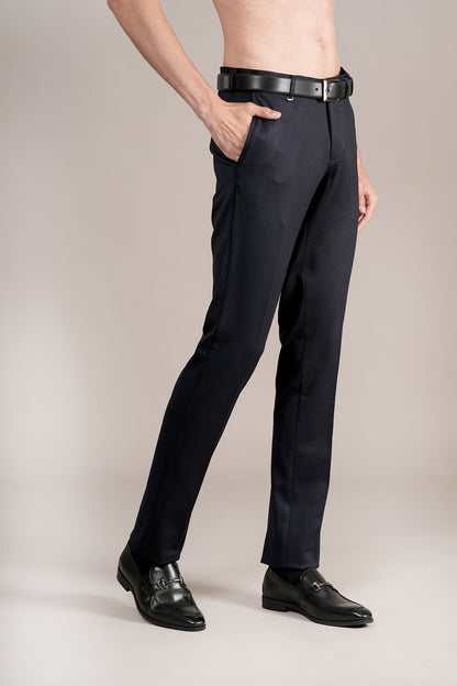 Formal Trouser for Men | Breathable & Soft with Color Fastness Regular Fit Rayon Fabric Self Design Pattern Hook & Eye Closure