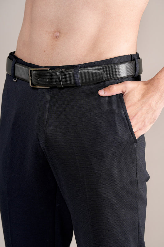 Formal Trouser for Men | Breathable & Soft with Color Fastness Regular Fit Rayon Fabric Self Design Pattern Hook & Eye Closure