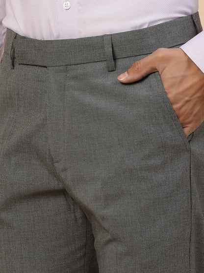 Formal Trouser for Men | Breathable & Soft with Color Fastness Regular Fit Polycotton Fabric Solid Pattern Hook & Bar Closure