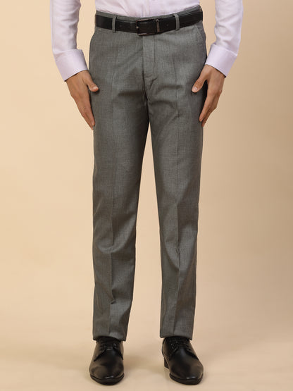 Formal Trouser for Men | Breathable & Soft with Color Fastness Regular Fit Polycotton Fabric Solid Pattern Hook & Bar Closure