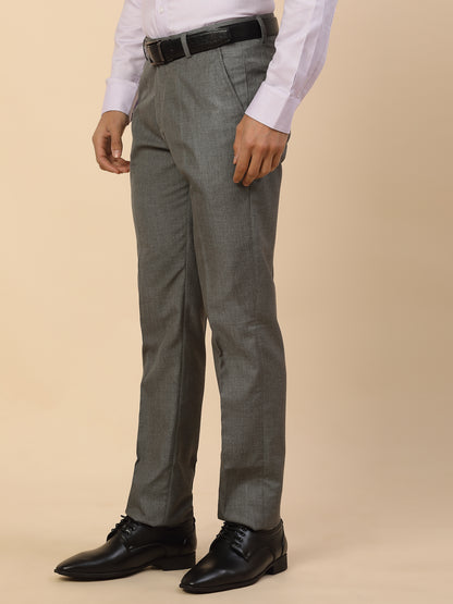Formal Trouser for Men | Breathable & Soft with Color Fastness Regular Fit Polycotton Fabric Solid Pattern Hook & Bar Closure