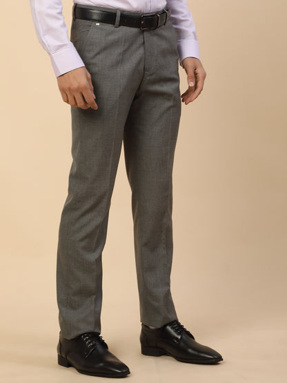 Formal Trouser for Men | Breathable & Soft with Color Fastness Regular Fit Polycotton Fabric Solid Pattern Hook & Bar Closure