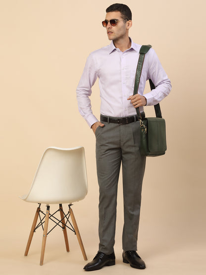Formal Trouser for Men | Breathable & Soft with Color Fastness Regular Fit Polycotton Fabric Solid Pattern Hook & Bar Closure