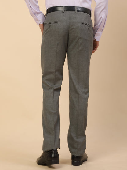 Formal Trouser for Men | Breathable & Soft with Color Fastness Regular Fit Polycotton Fabric Solid Pattern Hook & Bar Closure