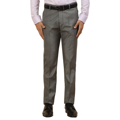 Formal Trouser for Men | Breathable & Soft with Color Fastness Regular Fit Polycotton Fabric Solid Pattern Hook & Bar Closure