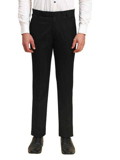Formal Trouser for Men | Breathable & Soft with Color Fastness Regular Fit Poly Viscose Fabric Solid Pattern Hook & Bar Closure