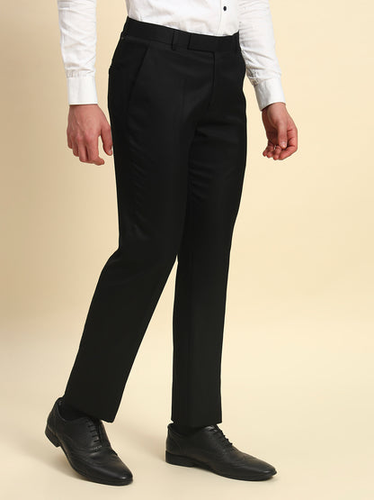 Formal Trouser for Men | Breathable & Soft with Color Fastness Regular Fit Poly Viscose Fabric Solid Pattern Hook & Bar Closure