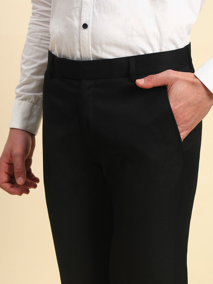 Formal Trouser for Men | Breathable & Soft with Color Fastness Regular Fit Poly Viscose Fabric Solid Pattern Hook & Bar Closure