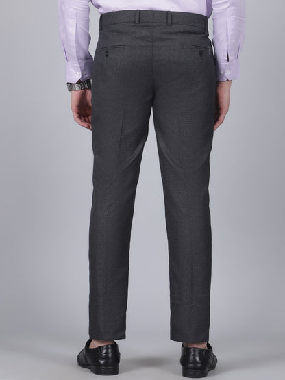 Formal Trouser for Men | Breathable & Soft with Color Fastness Regular Fit Poly Viscose Fabric Self Design Pattern Hook & Eye Closure