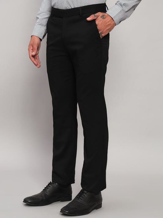 Formal Trouser for Men | Breathable & Soft with Color Fastness Regular Fit Poly Viscose Fabric Solid Pattern Hook & Eye Closure