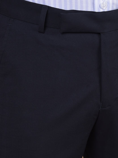 Formal Trouser for Men | Breathable & Soft with Color Fastness Regular Fit Poly Viscose Fabric Self Design Pattern Hook & Eye Closure