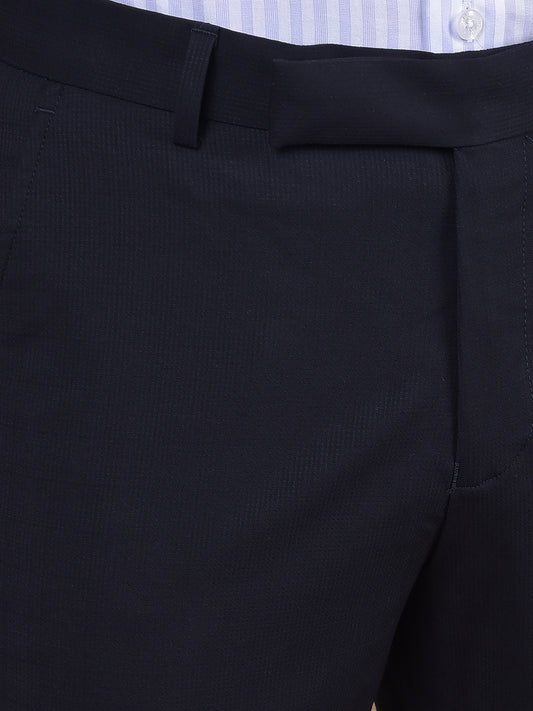 Formal Trouser for Men | Breathable & Soft with Color Fastness Regular Fit Poly Viscose Fabric Self Design Pattern Hook & Eye Closure