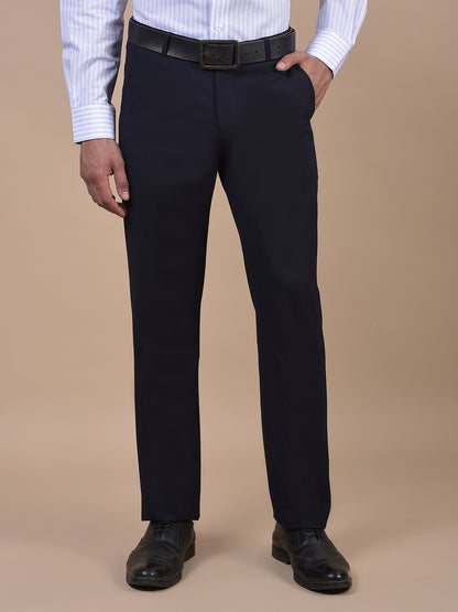 Formal Trouser for Men | Breathable & Soft with Color Fastness Regular Fit Poly Viscose Fabric Self Design Pattern Hook & Eye Closure