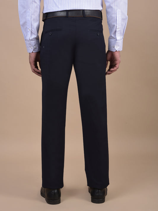 Formal Trouser for Men | Breathable & Soft with Color Fastness Regular Fit Poly Viscose Fabric Self Design Pattern Hook & Eye Closure