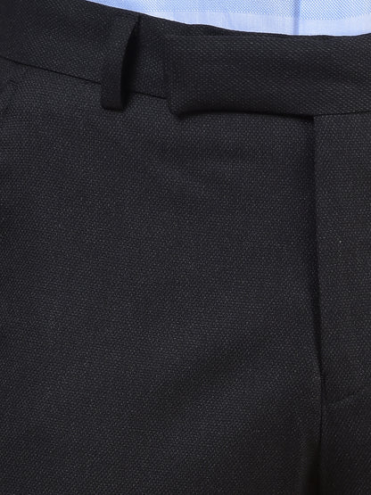 Formal Trouser for Men | Breathable & Soft with Color Fastness Regular Fit Poly Viscose Fabric Self Design Pattern Hook & Eye Closure