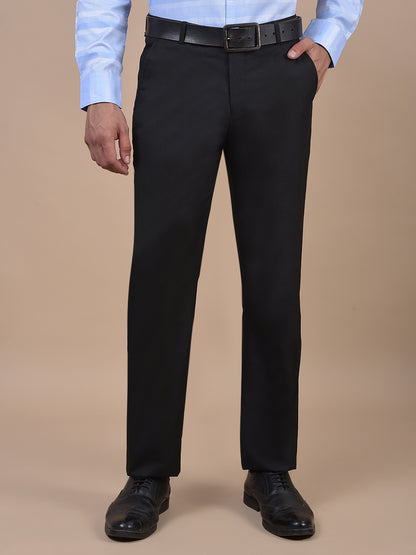 Formal Trouser for Men | Breathable & Soft with Color Fastness Regular Fit Poly Viscose Fabric Self Design Pattern Hook & Eye Closure