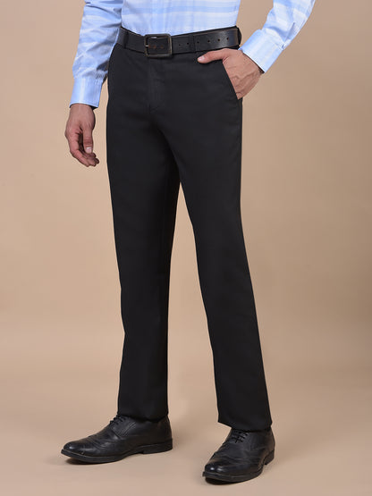 Formal Trouser for Men | Breathable & Soft with Color Fastness Regular Fit Poly Viscose Fabric Self Design Pattern Hook & Eye Closure