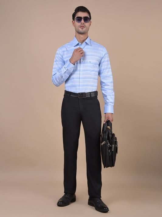 Formal Trouser for Men | Breathable & Soft with Color Fastness Regular Fit Poly Viscose Fabric Self Design Pattern Hook & Eye Closure