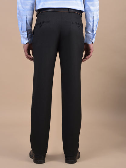 Formal Trouser for Men | Breathable & Soft with Color Fastness Regular Fit Poly Viscose Fabric Self Design Pattern Hook & Eye Closure