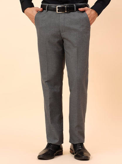 Formal Trousers for Men l Breathable & Soft with Color Fastness Regular Fit Poly Viscose Fabric Check Pattern Button Closure